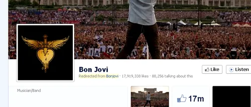 Bon Jovi a pus o fotografie din concertul de la București pe coperta paginii oficiale de Facebook