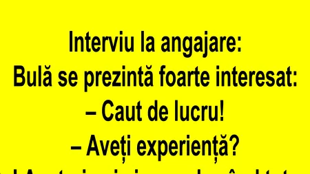 BANC | Bulă la interviul de angajare