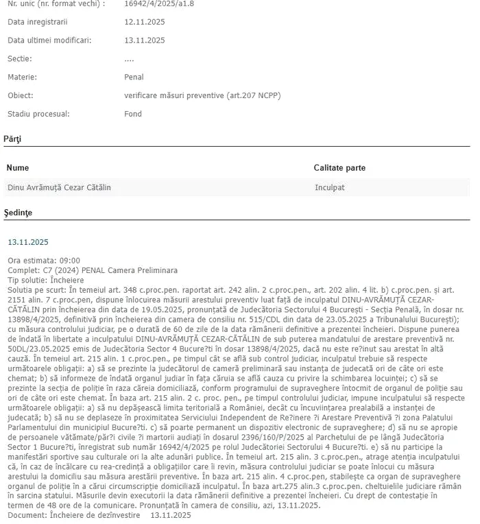 Minuta instanței de la Judecătoria București