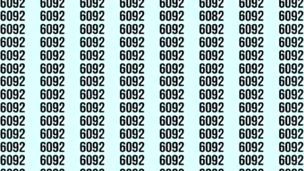TEST IQ | Nu toate numerele din imagine sunt 6092. Găsiți-l pe cel diferit!