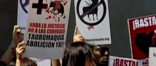 VIDEO. Protest de amploare față de luptele cu taurii, în centrul capitalei Mexicului