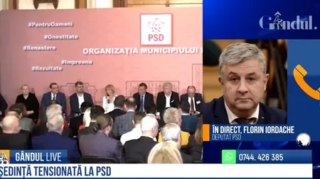 GÂNDUL LIVE. Tensiuni în PSD. Florin Iordache: Nu mă simt marginalizat. Unii colegi sunt nemulțumiți de anumite aspecte / Alfred Simonis: Ștefănescu Codrin e un membru simplu de partid. Nu știu despre ce listă vorbește