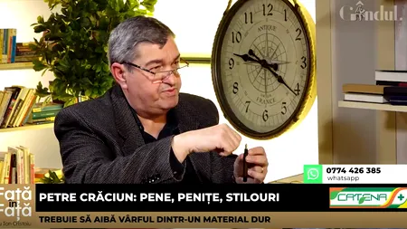 VIDEO | Petre Crăciun, scriitor de literatură pentru copii: „Stilourile trebuie să aibă vârful realizat dintr-un material dur. Penițele din aur sunt mai durabile”
