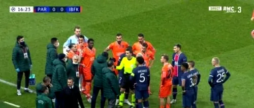 Arbitrul român Sebastian Colțescu a provocat un scandal imens, la meciul PSG - Istanbul Basaksehir din Liga Campionilor, fiind acuzat de rasism. Echipele au ieșit de pe teren (VIDEO)