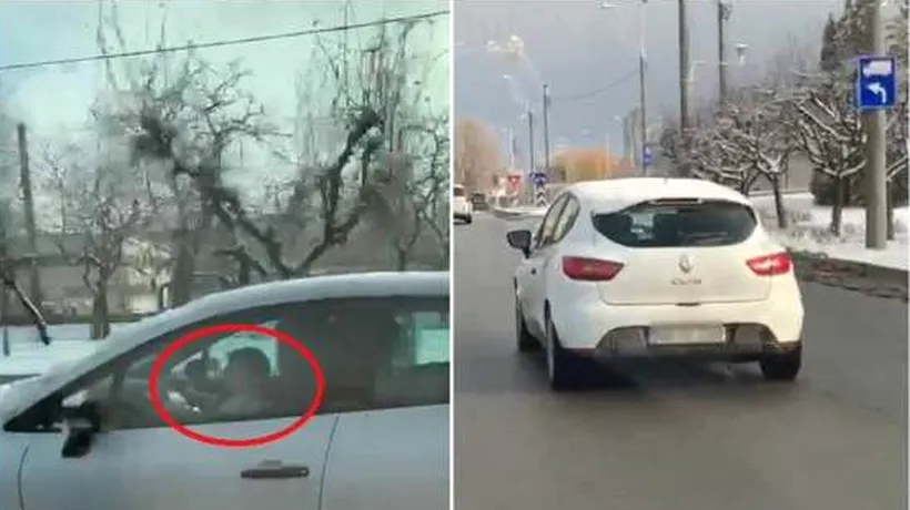 Inconștiență pe șosea. Copil filmat la volan, pe străzile din Baia Mare - VIDEO
