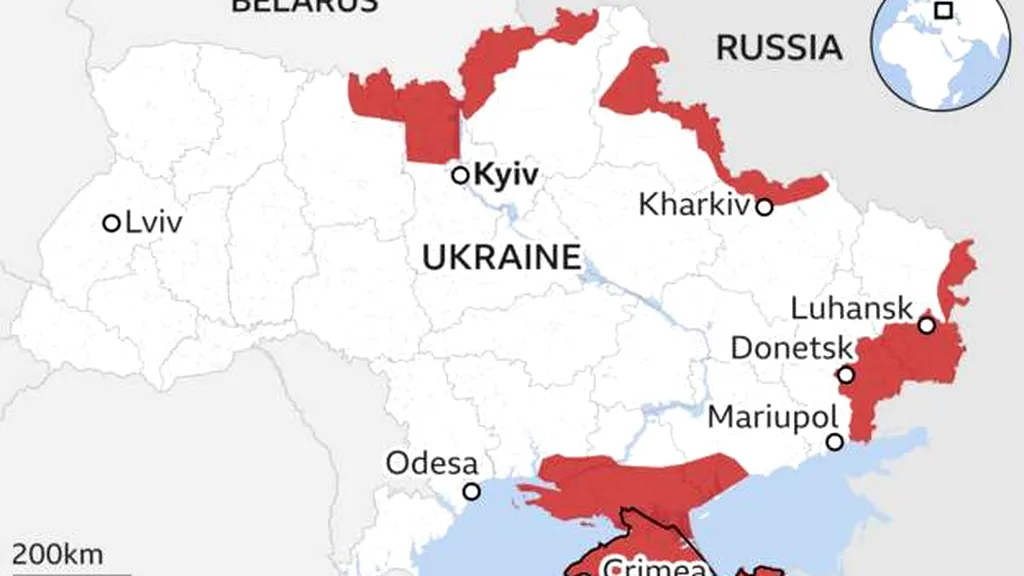 HARTĂ | Zonele cucerite de Rusia, în a treia zi de război