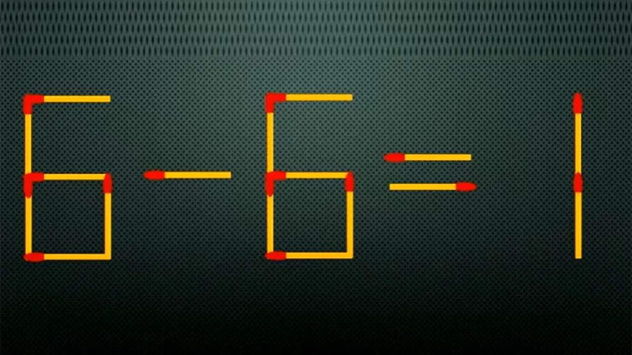 TEST IQ | 6 - 6 = 1 este greșit. Mutați un singur băț de chibrit, pentru a corecta egalitatea