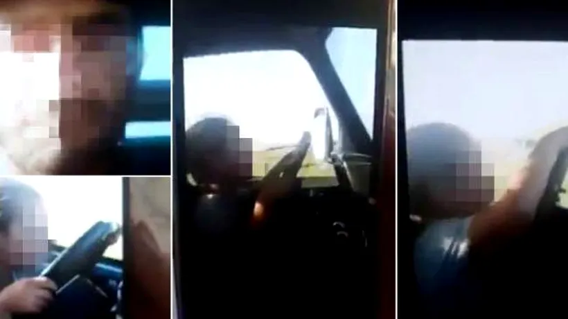 O fetiță de 6 ani din Șiria, Arad, filmată conducând o camionetă pe câmp. Tatăl, aflat în dreapta, transmitea LIVE pe Facebook
