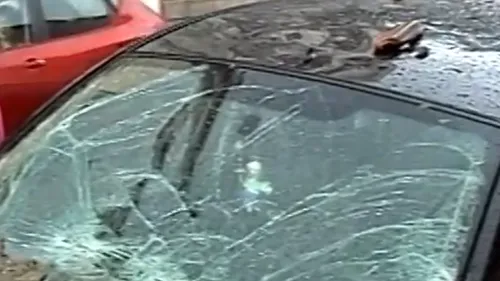 Șase mașini avariate în Capitală, de copaci doborâți de vânt 