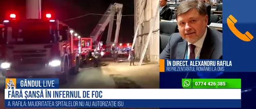 Alexandru Rafila, la GÂNDUL LIVE, despre incendiul de la SJU Neamț: A fost o greșeală politizarea acestei chestiuni! O astfel de tragedie se poate repeta din cauza infrastructurii vechi - VIDEO