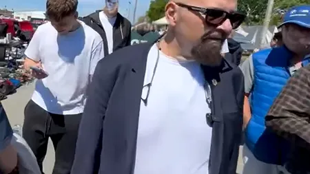 Piedone a mers în târg și a îndemnat oamenii să meargă să voteze: 