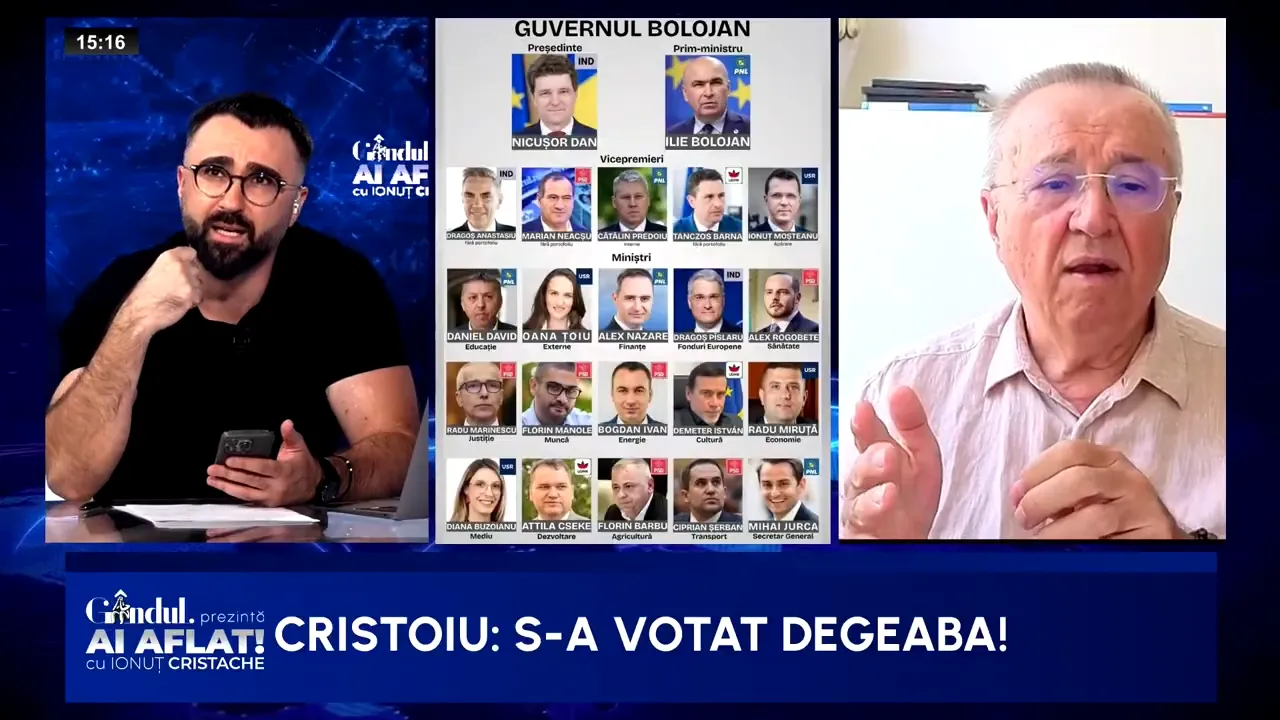 POLL „Ai Aflat! cu Ionuț Cristache”: Va rezista Guvernul Bolojan până la finalul anului?