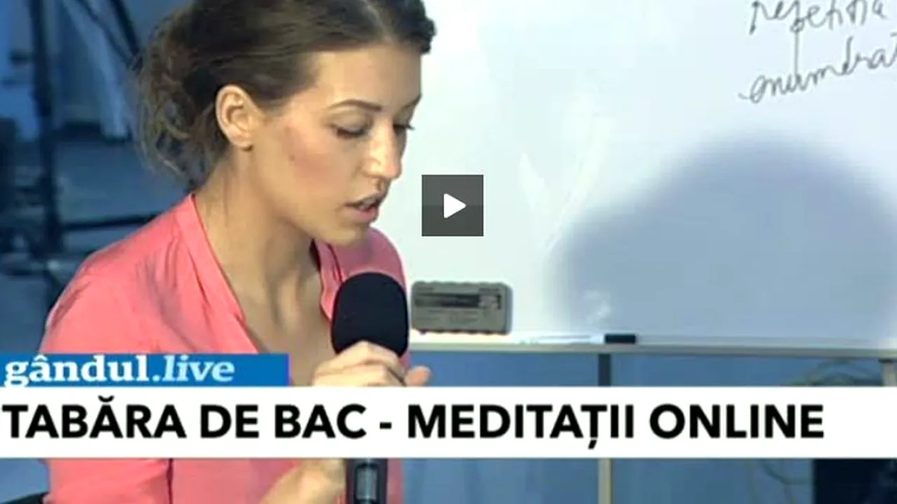 TABĂRA DE BAC 2012. Meditații online la română și matematică. VIDEO
