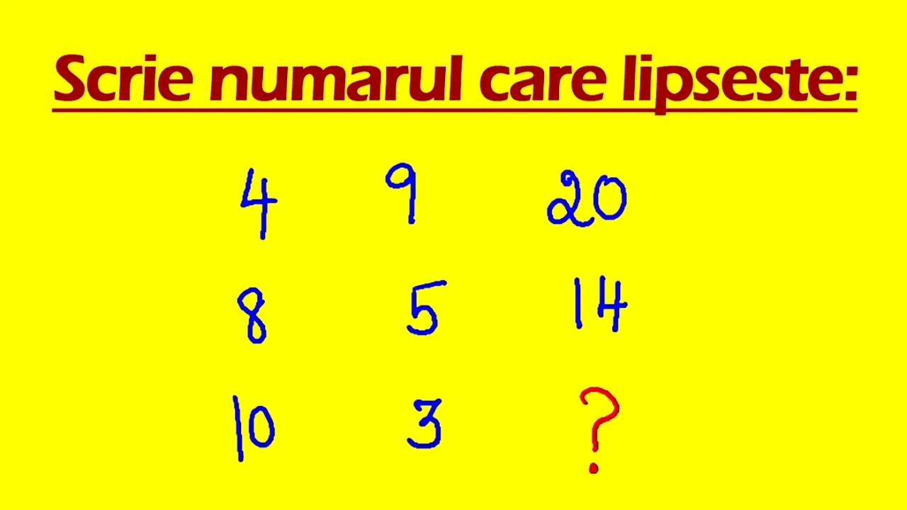 TEST de inteligență pentru genii | Ce număr urmează în seria din imagine: 4,9,20,8,5,14,10,3?