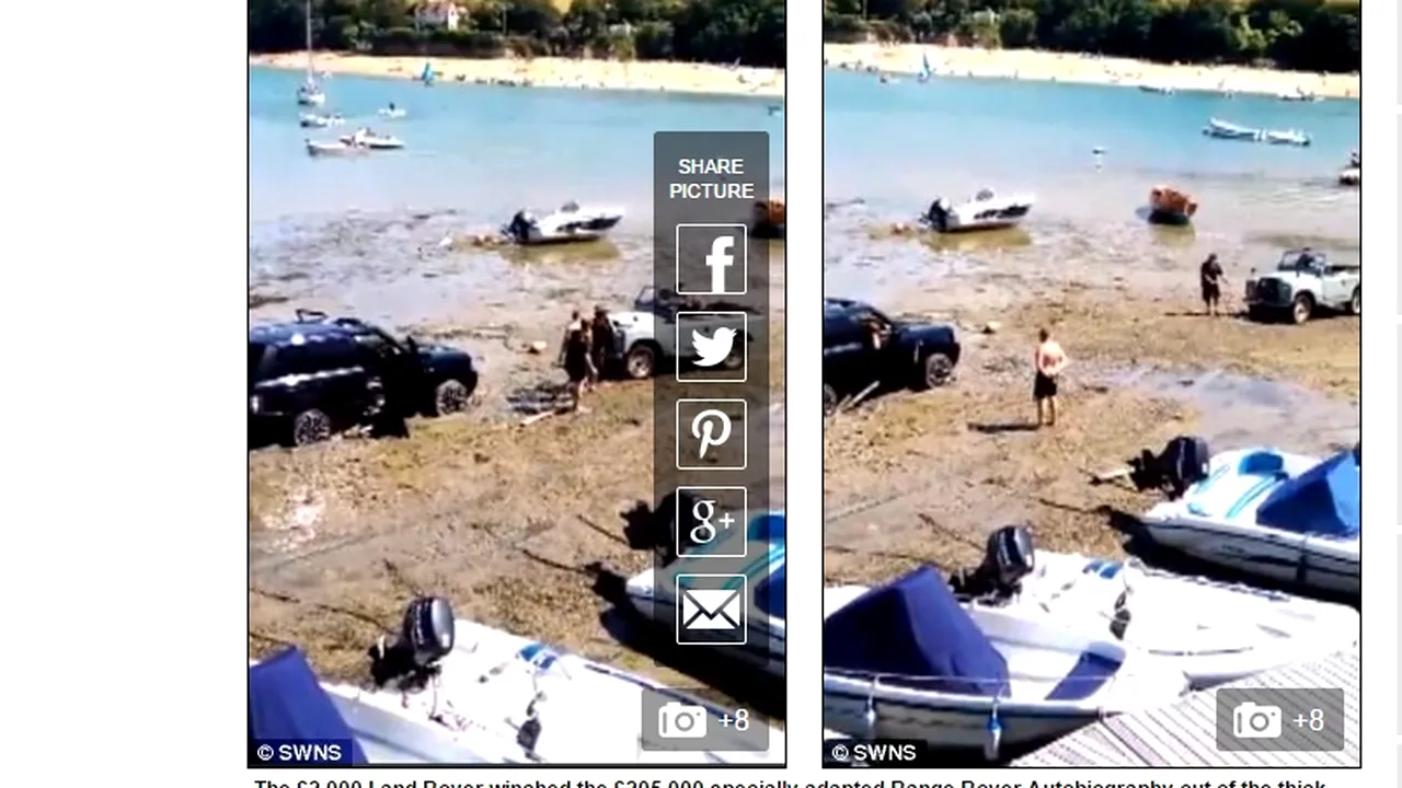 Un Range Rover de fițe a fost scos din noroi de „bunicul