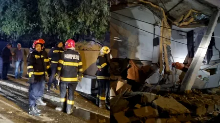 EXPLOZIE puternică la un bloc din municipiul Craiova. O parte a imobilului s-a prăbușit. Autoritățile au intervenit în forță