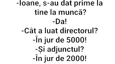 Bancul de sâmbătă | 