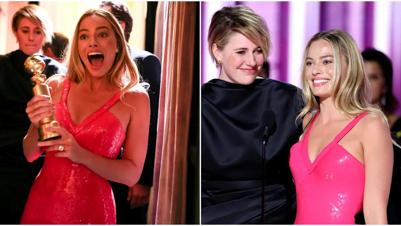 Margot Robbie a atras toate privirile, la Globurile de Aur, cu rochia „Barbie” și bijuteriile de 3 milioane de dolari purtate