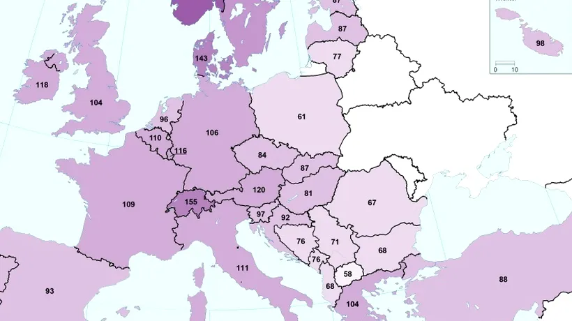Harta prețurilor la țigări în Europa