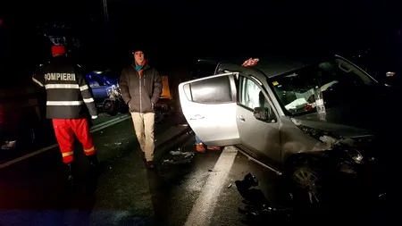 Accident teribil în Vâlcea. Șase persoane au fost rănite, după ce un șofer a adormit la volan. FOTO