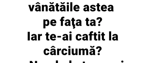 Bancul de duminică | „Ioane, ce sunt cu vânătăile astea pe fața ta?