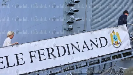 IMAGINI EXCLUSIVE | Ursula von der Leyen, surprinsă de Gândul când urcă pe FREGATA „Regele Ferdinand” împreună cu președintele Nicușor Dan