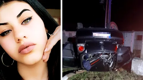 VIDEO| Maria, o adolescentă de 15 ani, a murit pe loc. Mașina în care se afla a intrat într-un copac și un stâlp