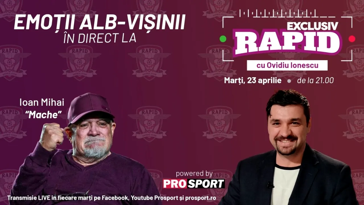 Actorul Ioan Mihai, primul lider al galeriei Rapidului, este invitat la 