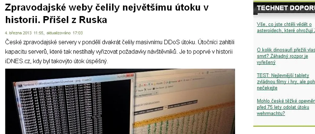 Hackeri au atacat principalele servere ale site-urilor de informații din Cehia