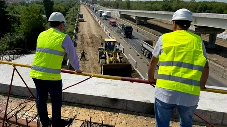 GALERIE FOTO | Cum arată Pasajul de la Domnești, de pe Centura Capitalei: „Se păstrează ritmul bun de lucru”