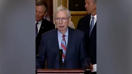 19 secunde de tăcere. Liderul senatorilor republicani se blochează în timpul unui discurs. McConnel: M-am împiedicat