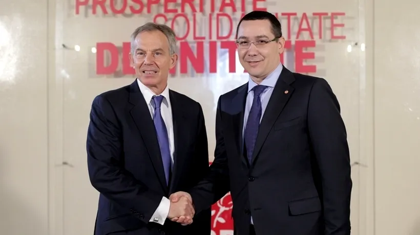 Tony Blair a venit la Guvern, pentru o întâlnire cu Ponta