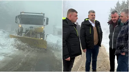 Marcel Ciolacu a ieșit pe teren alături de echipele de intervenție, după ninsorile abundente: 