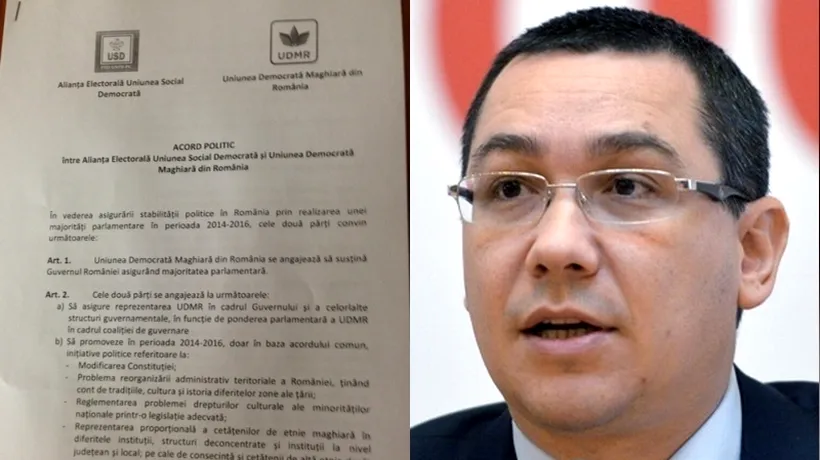 LISTA GUVERNULUI PONTA 3. Victor Ponta s-a înțeles cu Kelemen Hunor. Ce prevede acordul dintre USD și UDMR