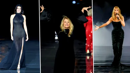 Nadia Comăneci a urcat pe podium la Săptămâna Modei din Paris, alături de Lindsey Vonn, Jane Fonda și Eva Longoria. Celine Dion a cântat la final