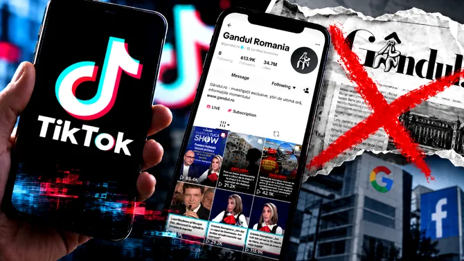 După Facebook și Google, un alt gigant tech cenzurează Gândul. Pagina de TikTok a ziarului este restricționată de cinci zile și reprezentanții companiei refuză să o deblocheze. Gândul este cel mai urmărit ziar din România de pe TikTok