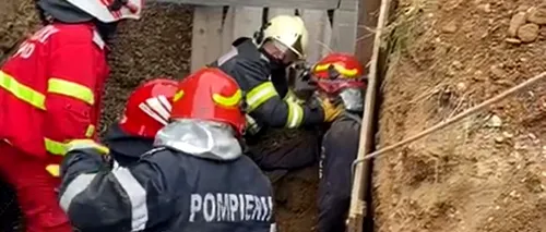 Muncitor prins sub un mal de pământ, în Argeș. Pompierii l-au transportat la spital