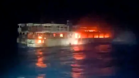 Un feribot cu 134 de oameni la bord a fost cuprins de flăcări în Filipine: sunt cel puțin 5 morți și 87 de persoane dispărute