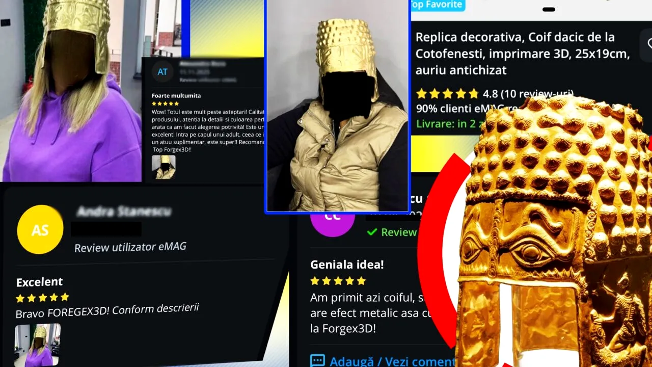 La un an de la dispariția Coifului de la Coțofenești, replici ale acestuia se vând online. Românii comandă coiful și se pozează cu el. Cât costă o replică