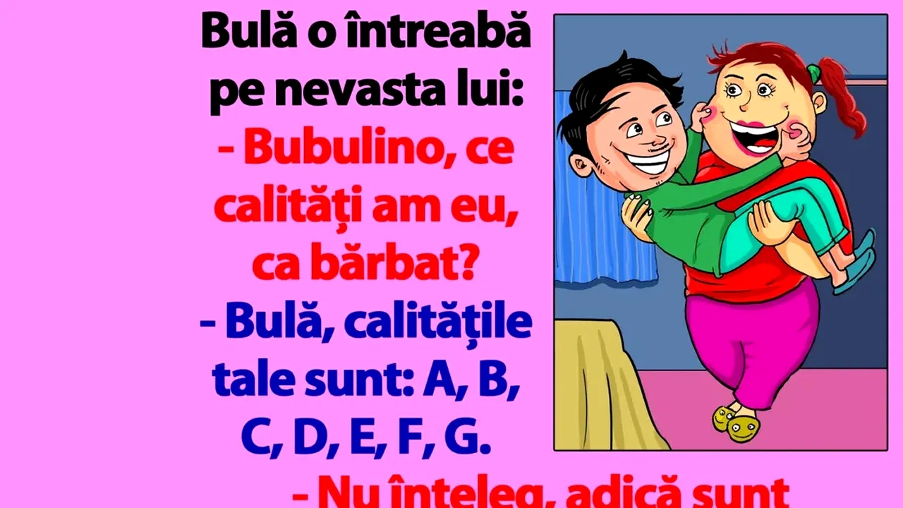 BANC | „Bulă, calitățile tale sunt: A,C,D,E,F,G,B”