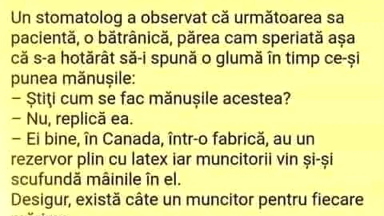 BANCUL ZILEI | Pensionara și medicul stomatolog