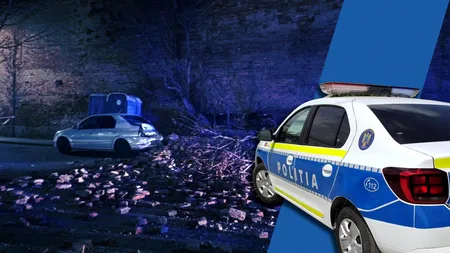 „Am auzit un zgomot puternic, o bubuitură”. Zidul înclinat din Parcul Reconcilierii, din Arad, s-a prăbușit peste o mașină de Poliție