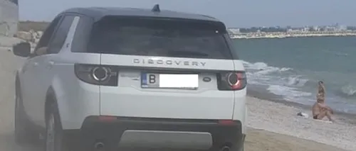 Imagini de necrezut pe o plajă din Constanța. A intrat cu mașina pe plajă, printre copii - FOTO