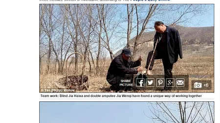 Unul este orb, iar celălalt nu are mâini. Cu toate acestea, doi bărbați au plantat 10.000 de copaci într-o zonă rurală din China
