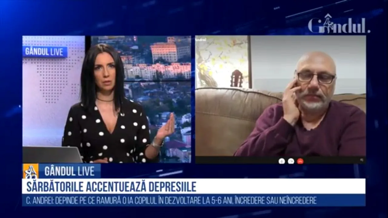 GÂNDUL LIVE. Psihiatrul Cristian Andrei: Depresia majoră este o urgență psihiatrică. Persoanele care nu au trecut prin depresie nu îi înțeleg pe cei depresivi | VIDEO