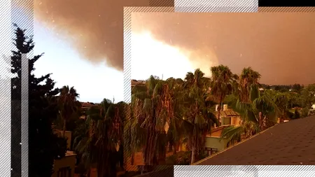 FOTO&VIDEO | Incendiu de vegetație în Antalya. Turist român: ”Toți ne întrebam ce se întâmplă, vântul fierbinte aducea bucățele de lemn ars și funingine”