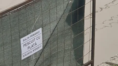 Umorul nostru cel de toate zilele | Afișe cu mesaje ironice lipite pe un șantier din Focșani: Balta primăriei...