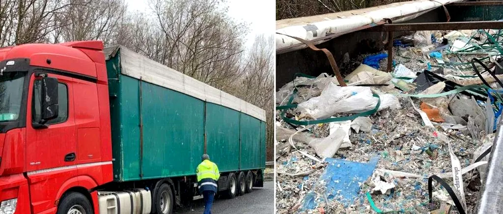 FOTO | Două camioane cu 40 de tone de gunoaie din Italia și Ungaria, oprite la frontieră