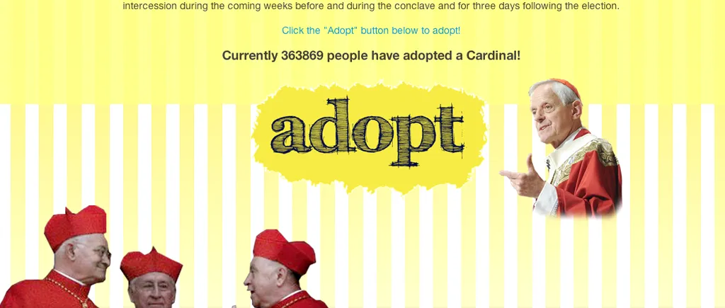 Adoptă un cardinal, site în vogă la Vatican