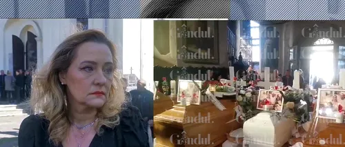 VIDEO | Primarul din Câmpulung Muscel, Elena Lasconi, la înmormântarea familiei Ogrezeanu: ”Eu sper să nu trăiesc să-mi îngrop copilul”
